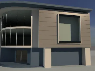 High Quality Corner Building  3D model