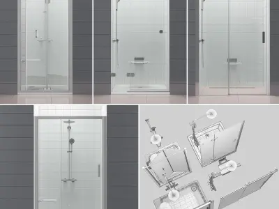 Set of shower doors RAVAK set 52 3D model