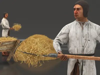  Medieval Simple Man Working 