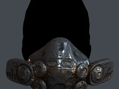 Gas mask helmet 3d model scifi Low-poly Low-poly 3D model Low-poly 3D model 57