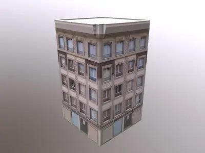 Architectural Building-1 Low-poly 3D model