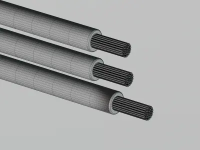 Cable wire Low-poly 3D model