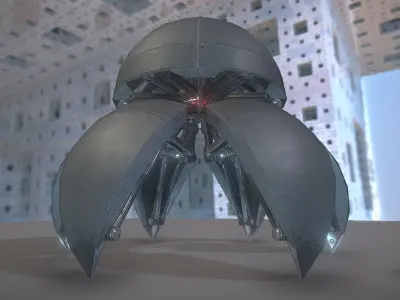 Hydraulic Sphere-Bot Low-poly 3D model