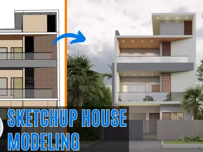 Excercise File for Bungalow House Design Sketchup Tutorial Free 3D model