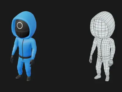 CHARACTER - CHIBI SQUID TROOPER Low-poly 3D model