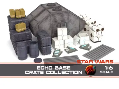 Star Wars Echo Base Crates and lamps Pack 1-6 scale