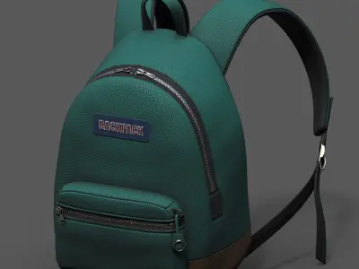 Backpack Camping child baggage bag  Low-poly 3D model