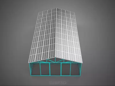 SOLAR POWERED GREENHOUSE HOTHOUSE GLASSHOUSE PLANT CROP GARDEN 3D model