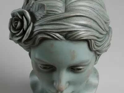 classical female bust sculpture 3D model purchase