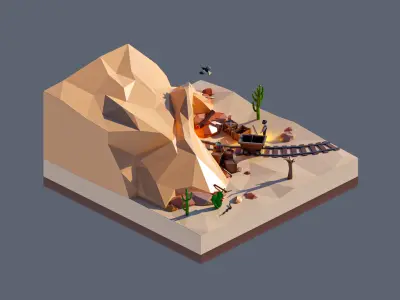 land 46A Low-poly 3D model