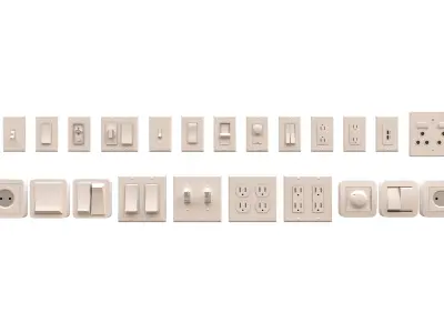 Plugs and Switches Low-poly 3D model