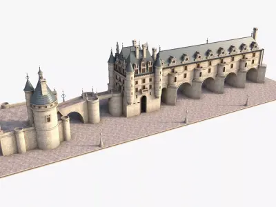 Chateau de Chenonceau Castle 3D model