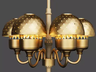 PAIR OF CHANDELIER IN BRASS HANS AGNE JAKOBSSON 3D model