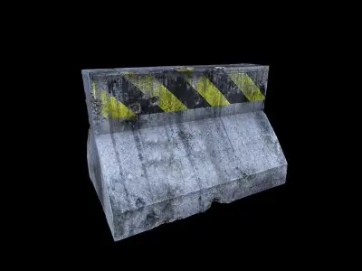Road Block Low-poly 3D model