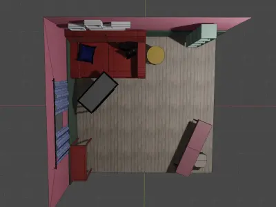 Isometric Room and Furniture Pack 17 Model Low-poly 3D model