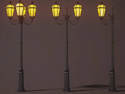 Street lamp Free low-poly 3D model 7
