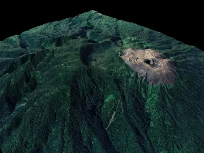 Mount Merapi 3d terrain model Low-poly 3D model