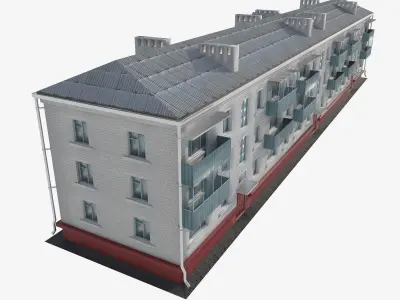 3-storey residential building 3D Model Pack