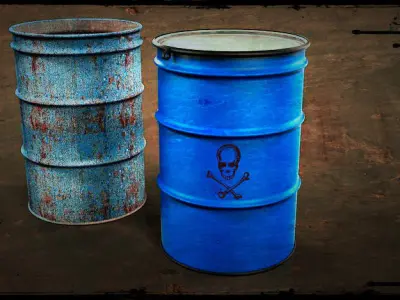 55 gallon barrel open top Free 3D model