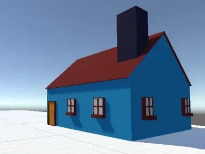 LowPolyHouse house with roof Low-poly 3D model