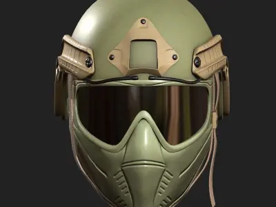 Helmet mask scifi military combat 3d model low poly  Low-poly 3D model