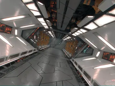 SpaceShip Interior 01 Low-poly 3D model