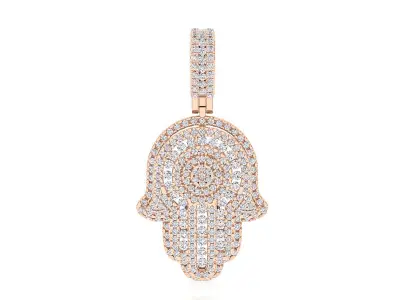 diamond hamsa pendant 3D print model