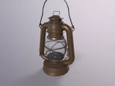 oil lamp Low-poly 3D model order