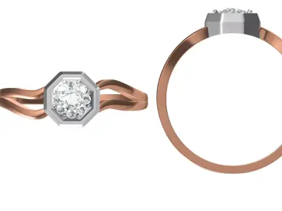 Light Weight Wedding Engagement Women Ring STL JCD Details 3D print model 18