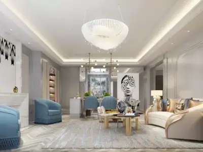 Luxurious living room 3D model
