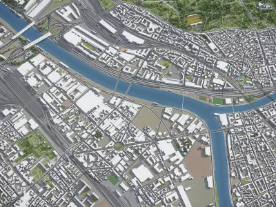 Paris - Val-de-Marne Low-poly 3D model