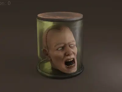 Preserved Head Low-poly 3D model