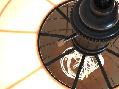 Paper lamp with frame inside High Quality 3D model