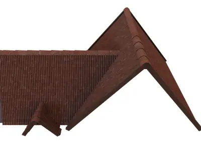 Modular Tiled Roof Sections Free 3D model