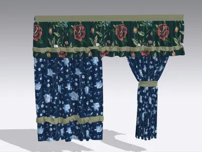 Curtain Low-poly 3D model