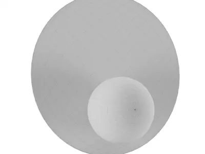 Luna aged brass and opal disc wall ight 3D model