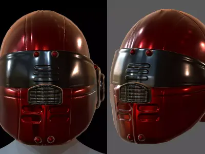 Gas mask helmet 3d model scifi Low-poly  Low-poly 3D model 232