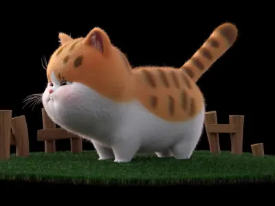  Cartoon cute fat cat 