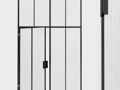 Glass partition door 103 Low-poly 3D model