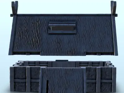 Viking building with large thatched roof and roof window 8 3D print model