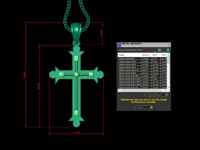 Cross Light Gold 4CP089 3DM STL 3D model