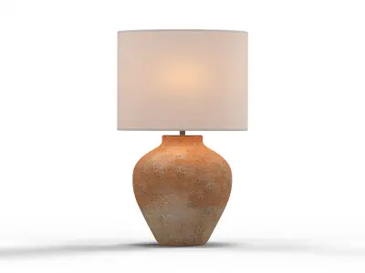 Corfu Terracotta Table Lamp Drum Shade 3D model