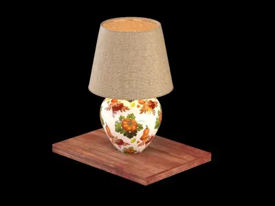 lampshade table lamp Low-poly 3D model