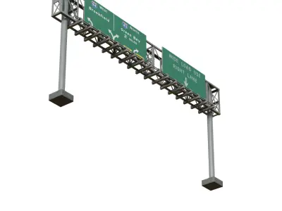 Highway Sign 06 Low-poly 3D model