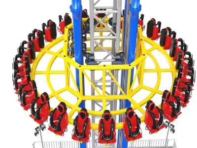  Large Detailed Amusement Park Rides 