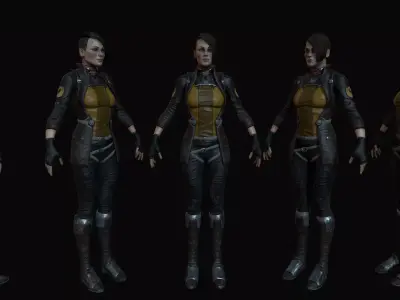 Sci-Fi Girl Low-poly 3D model get