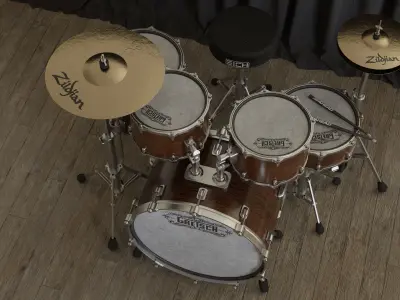 Percussion - Drum Set 3D model