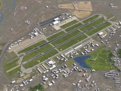 Cheongju - 3D Airport Model Low-poly 3D model