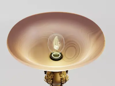 Ornamental Standing Lamp Classic Brass Floor Light Low-poly 3D model