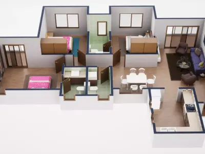 3D Floor Plan Model 58 3D model